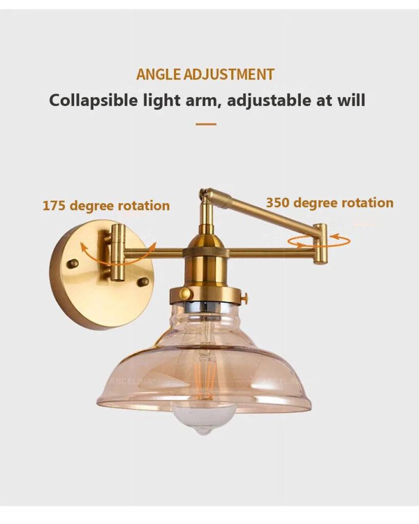 Vintage Swing Arm Bedside Wall Lights - Lighting4Home
