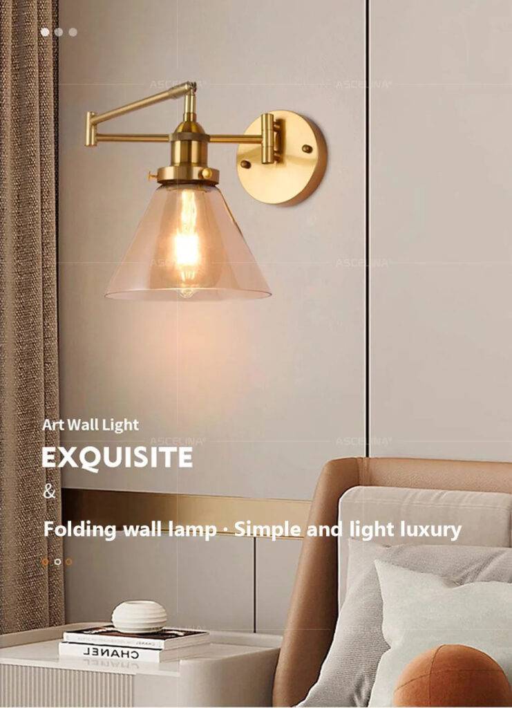 Vintage Swing Arm Bedside Wall Lights - Lighting4Home