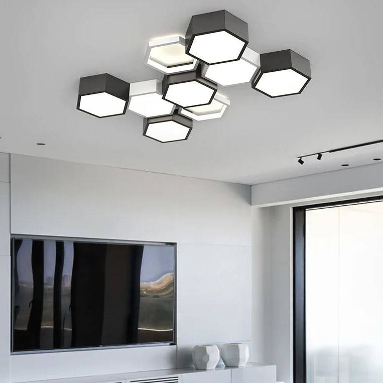 Hexagon LED Panels Combination Ceiling Lights Chandeliers LED Ceiling Downlights