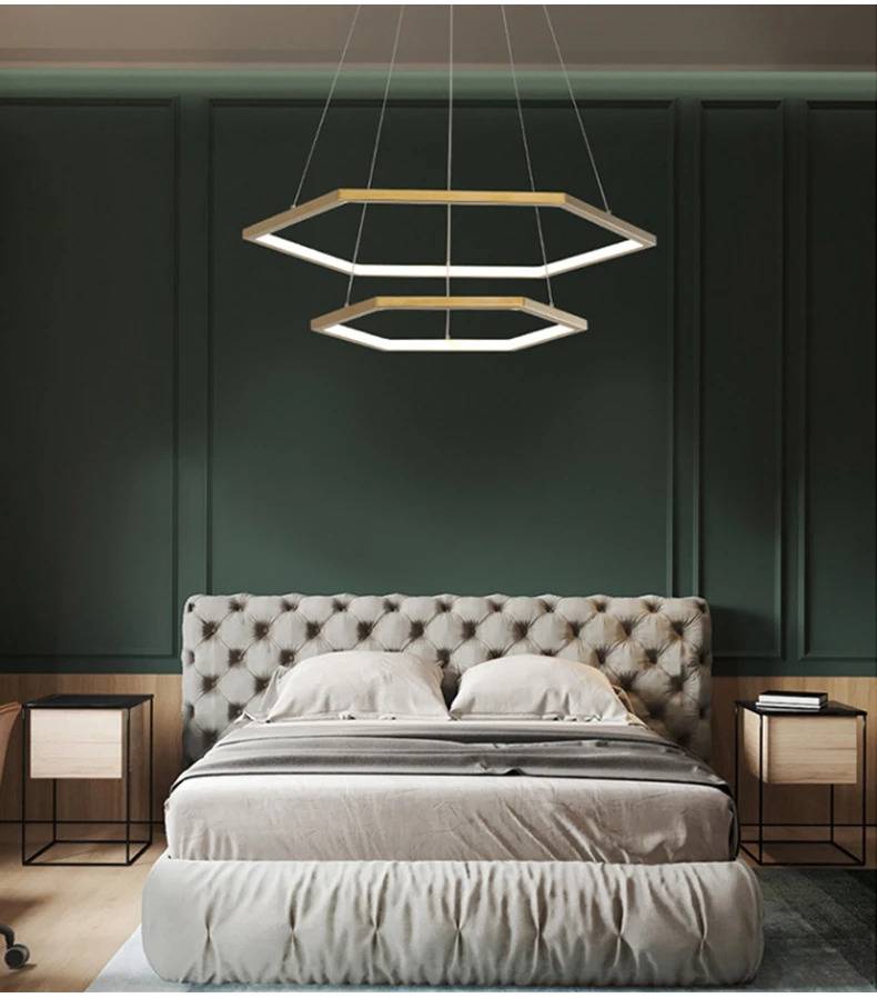 Modern Luxury Hexagon Rings Pendant Chandelier Chandeliers