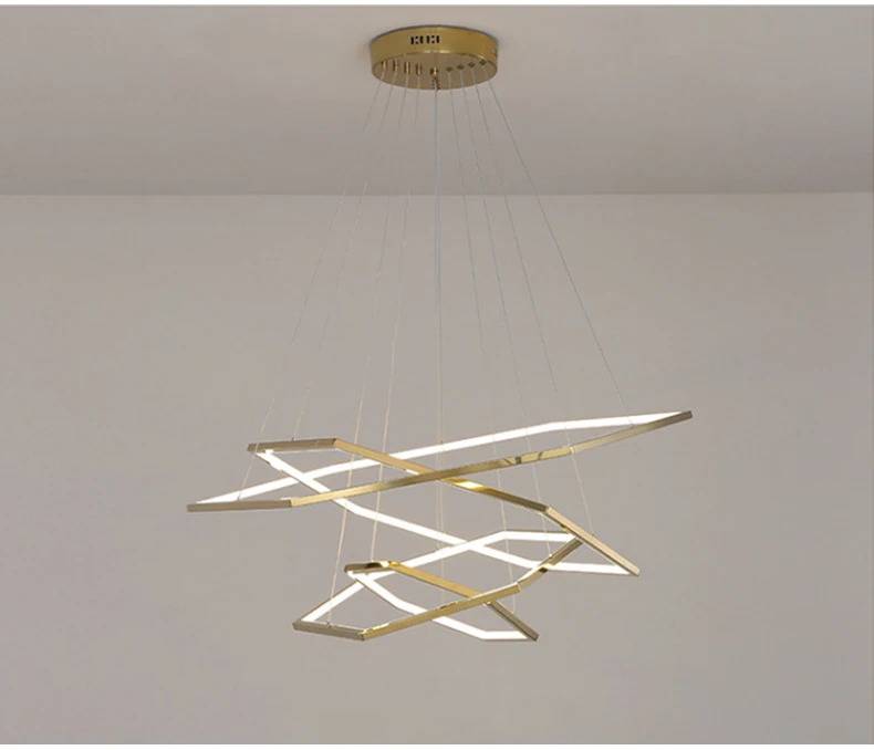 Modern Luxury Hexagon Rings Pendant Chandelier Chandeliers