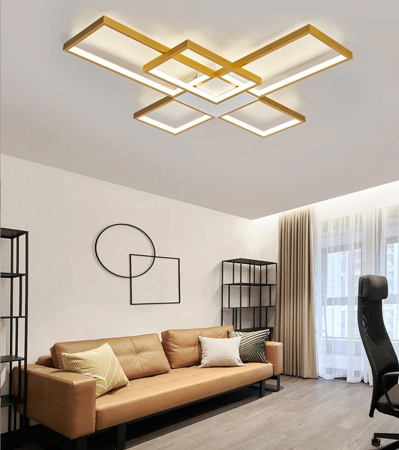 Nordic Modern Led Ceiling Lights for living room bedroom lustre led home decor Dimmable Ceiling light Black/Gold Ceiling Lamp LED Ceiling Downlights