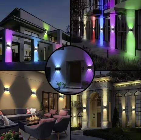 Solar Up and Down Wall Lights Deck Pathway Lights Exterior Wall Lamps Outdoor Landscape Lightings Solar Up and Down Wall Lights Deck Pathway Lights Exterior Wall Lamps Outdoor Landscape Lightings