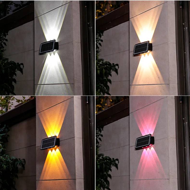 Solar Up and Down Wall Lights Deck Pathway Lights Exterior Wall Lamps Outdoor Landscape Lightings Solar Powered Security Lights