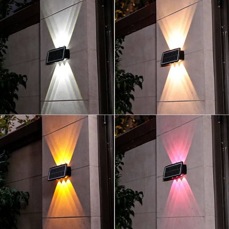 Solar Up and Down Wall Lights Deck Pathway Lights Exterior Wall Lamps Outdoor Landscape Lightings Solar Up and Down Wall Lights Deck Pathway Lights Exterior Wall Lamps Outdoor Landscape Lightings