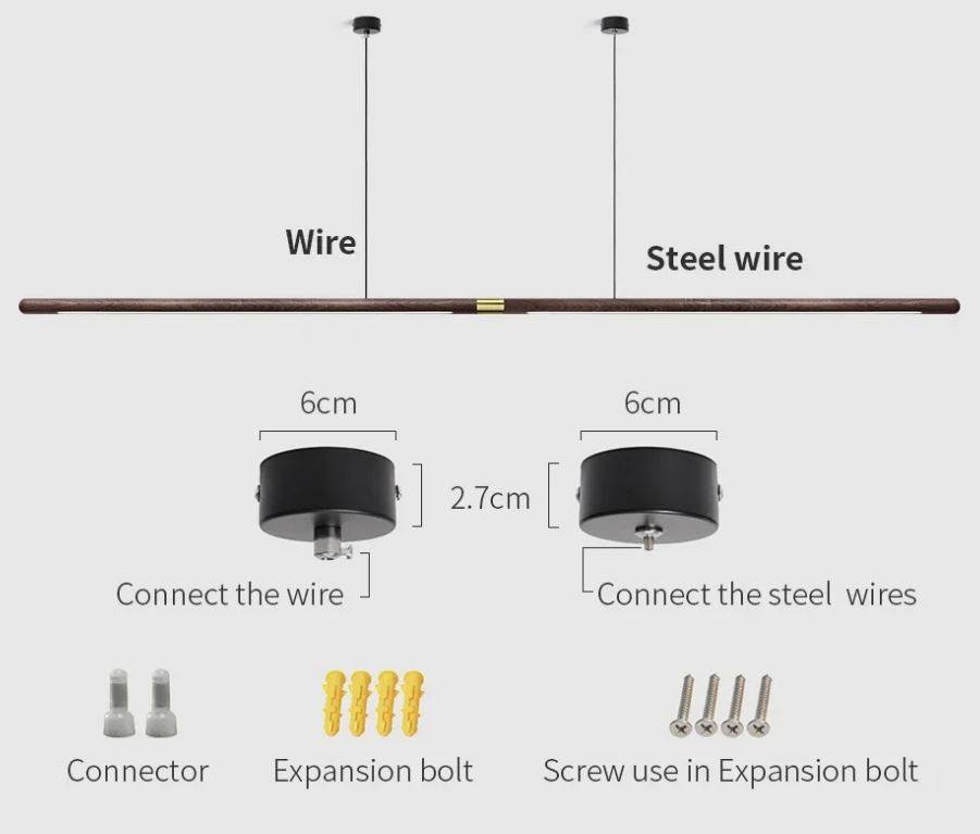 Extended Linear Wooden Pendant Light Chandeliers Pendant Lights