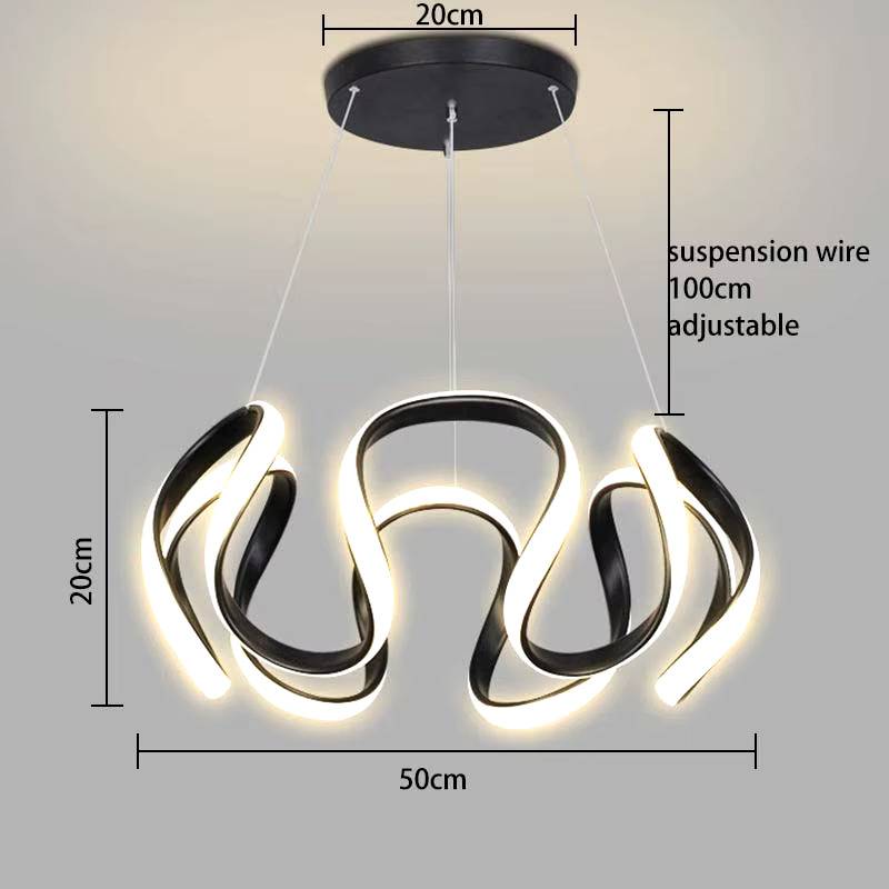 Futuristic LED Swirl Pendant Lights Chandeliers Pendant Lights