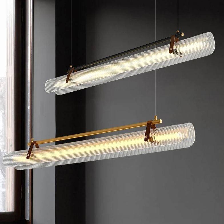 Striped Shade Linear LED Pendant Light Chandeliers Pendant Lights