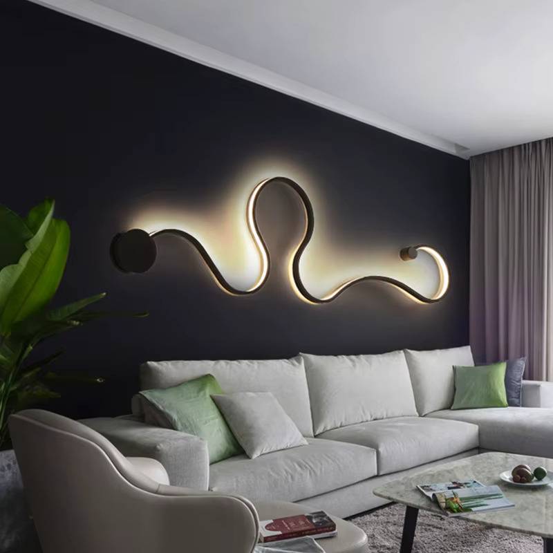 Creative Linear Curved Wall Sconce Light Wall Lamps (Indoor)