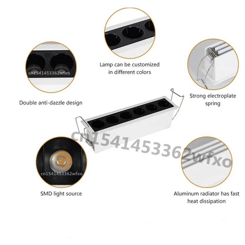 Waterproof Multi LED Recessed Linear Downlights  LED Ceiling Downlights
