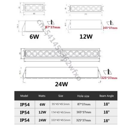 Waterproof Multi LED Recessed Linear Downlights  LED Ceiling Downlights