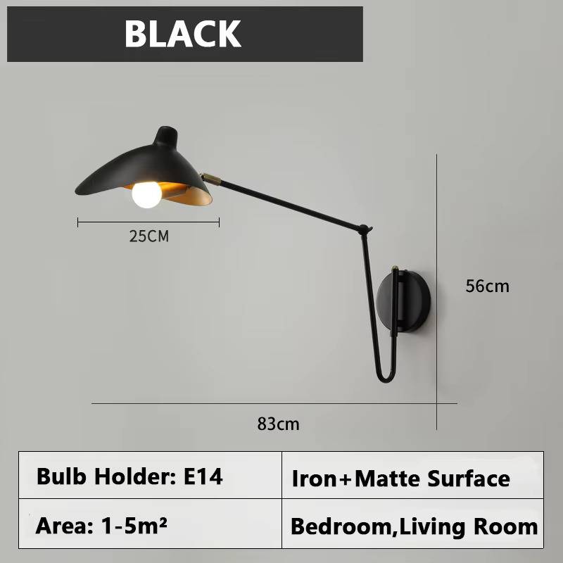 Adjustable Retro Long-Swing Arm Wall Lamp Wall Lamps (Indoor)