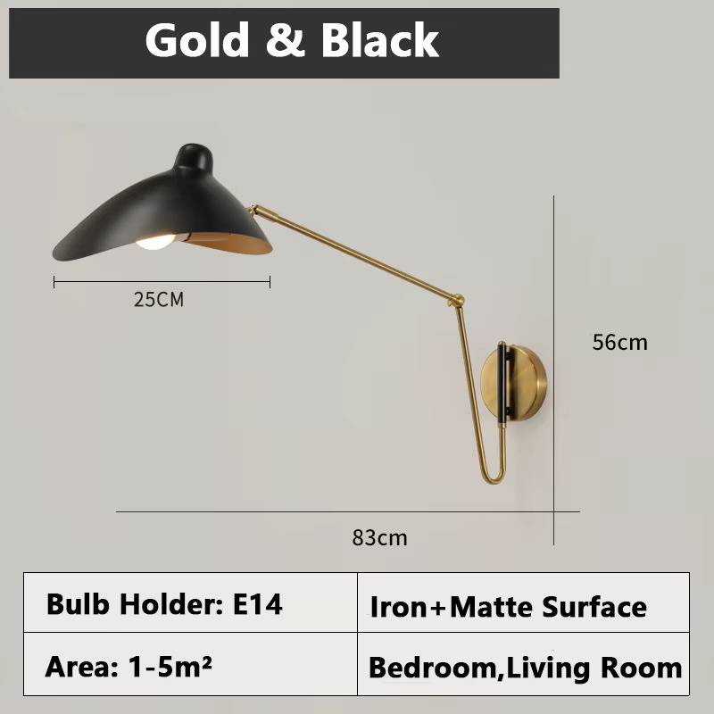 Adjustable Retro Long-Swing Arm Wall Lamp Wall Lamps (Indoor)