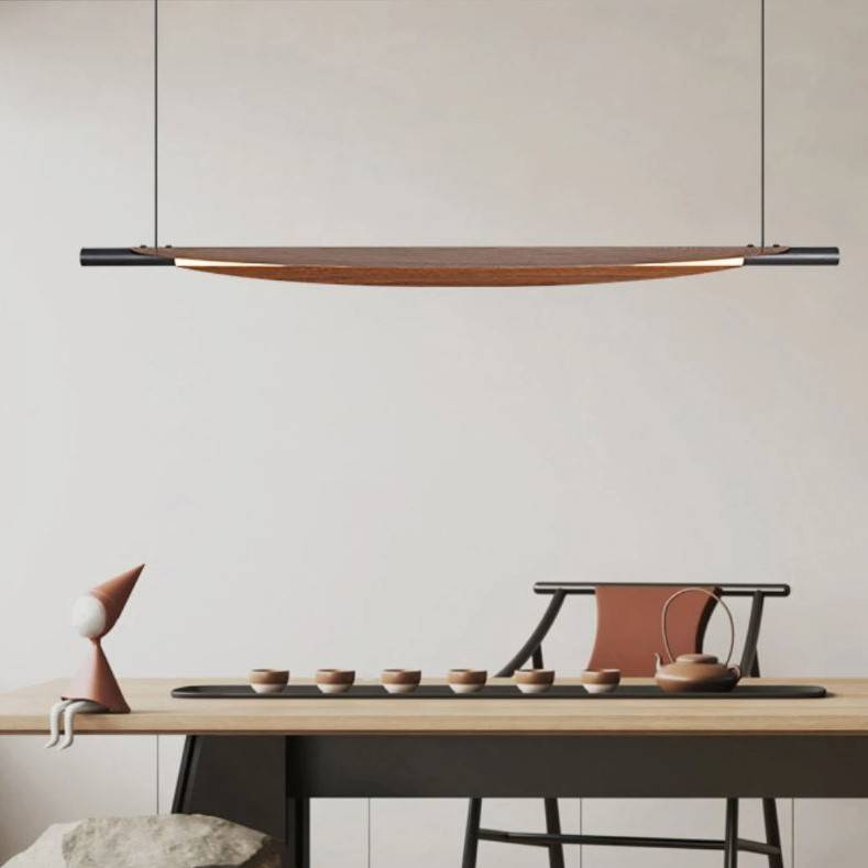 Wood Grain Leaf Shape LED Linear Pendant Light Chandeliers Pendant Lights Wood Grain Leaf Shape LED Linear Pendant Light Chandeliers Pendant Lights