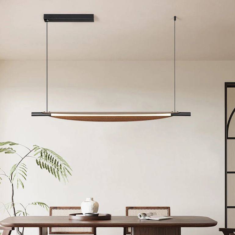 Wood Grain Leaf Shape LED Linear Pendant Light Chandeliers Pendant Lights Wood Grain Leaf Shape LED Linear Pendant Light Chandeliers Pendant Lights
