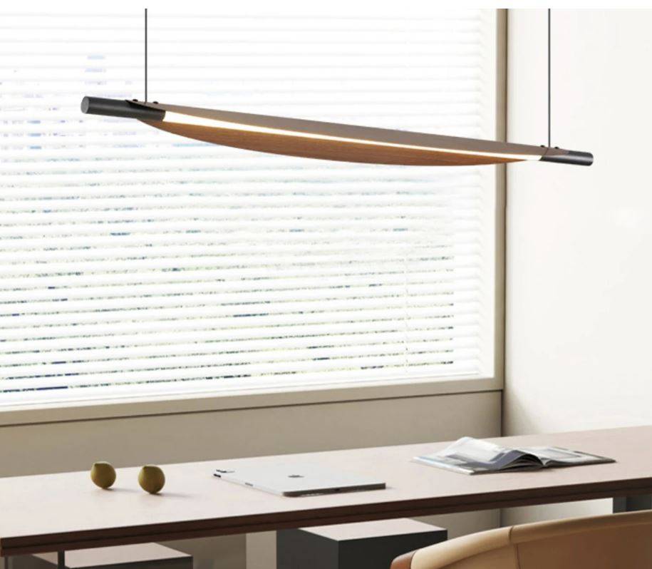 Wood Grain Leaf Shape LED Linear Pendant Light Chandeliers Pendant Lights Wood Grain Leaf Shape LED Linear Pendant Light Chandeliers Pendant Lights