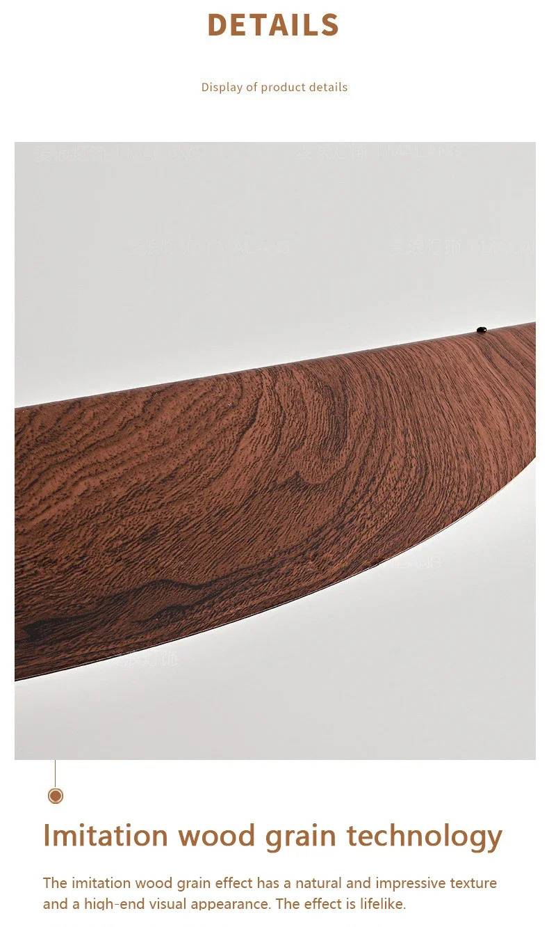 Wood Grain Leaf Shape LED Linear Pendant Light Chandeliers Pendant Lights