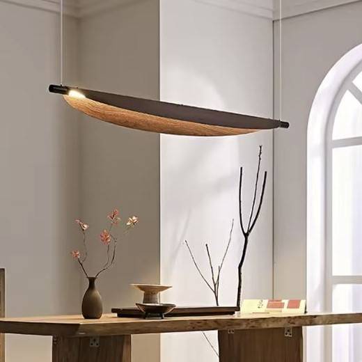 Wood Grain Leaf Shape LED Linear Pendant Light Chandeliers Pendant Lights Wood Grain Leaf Shape LED Linear Pendant Light Chandeliers Pendant Lights