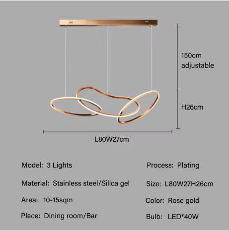 3 light Rose Gold