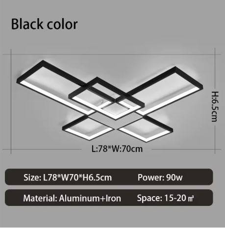 Black L78xW70cm