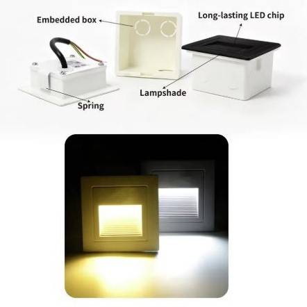 LED Wall Lamps 3W Waterproof Corridor Hallway Corner Step Lights Recessed ​Balcony Staircase Decorative Kid Room Night Light Wall Lamps (Indoor)