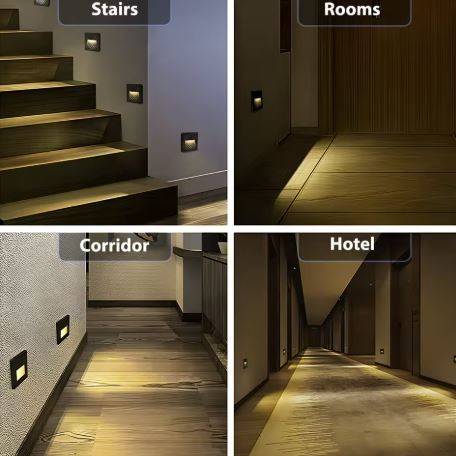 LED Wall Lamps 3W Waterproof Corridor Hallway Corner Step Lights Recessed ​Balcony Staircase Decorative Kid Room Night Light Wall Lamps (Indoor)