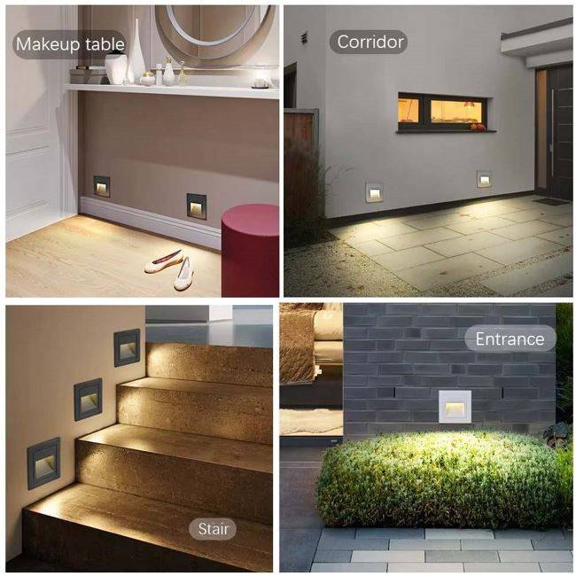 LED Wall Lamps 3W Waterproof Corridor Hallway Corner Step Lights Recessed ​Balcony Staircase Decorative Kid Room Night Light Wall Lamps (Indoor)
