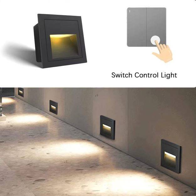 LED Wall Lamps 3W Waterproof Corridor Hallway Corner Step Lights Recessed ​Balcony Staircase Decorative Kid Room Night Light Wall Lamps (Indoor)