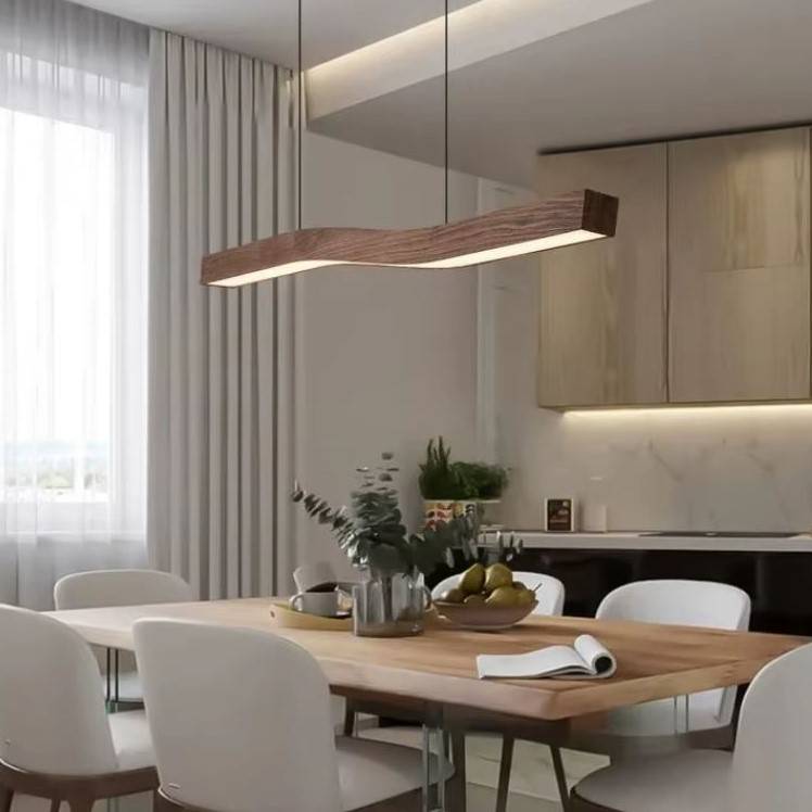 Retro Camur Linear Pendant Light Walnut Wood Grain Long Strip Lamps Restaurant Hanging Lamp Loft Artistic Creativity Dining Room Pendant Lights Retro Camur Linear Pendant Light Walnut Wood Grain Long Strip Lamps Restaurant Hanging Lamp Loft Artistic Creativity Dining Room Pendant Lights
