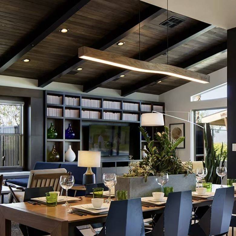 Wavy Wood Grain Linear Pendant Light Chandeliers Pendant Lights Wavy Wood Grain Linear Pendant Light Chandeliers Pendant Lights